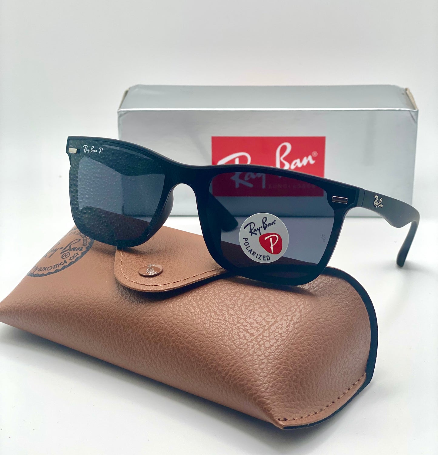 Ray-Ban RB4487 Men’s Polarized Sunglasses - Black Rubberized Frame & Lenses