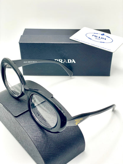 Prada Women Eyeglasses Frame Black Plastic Frame