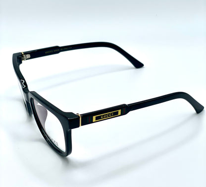 Gucci Men Women Eyeglasses Frame Black Shiny Plastic Frame 54-17-140