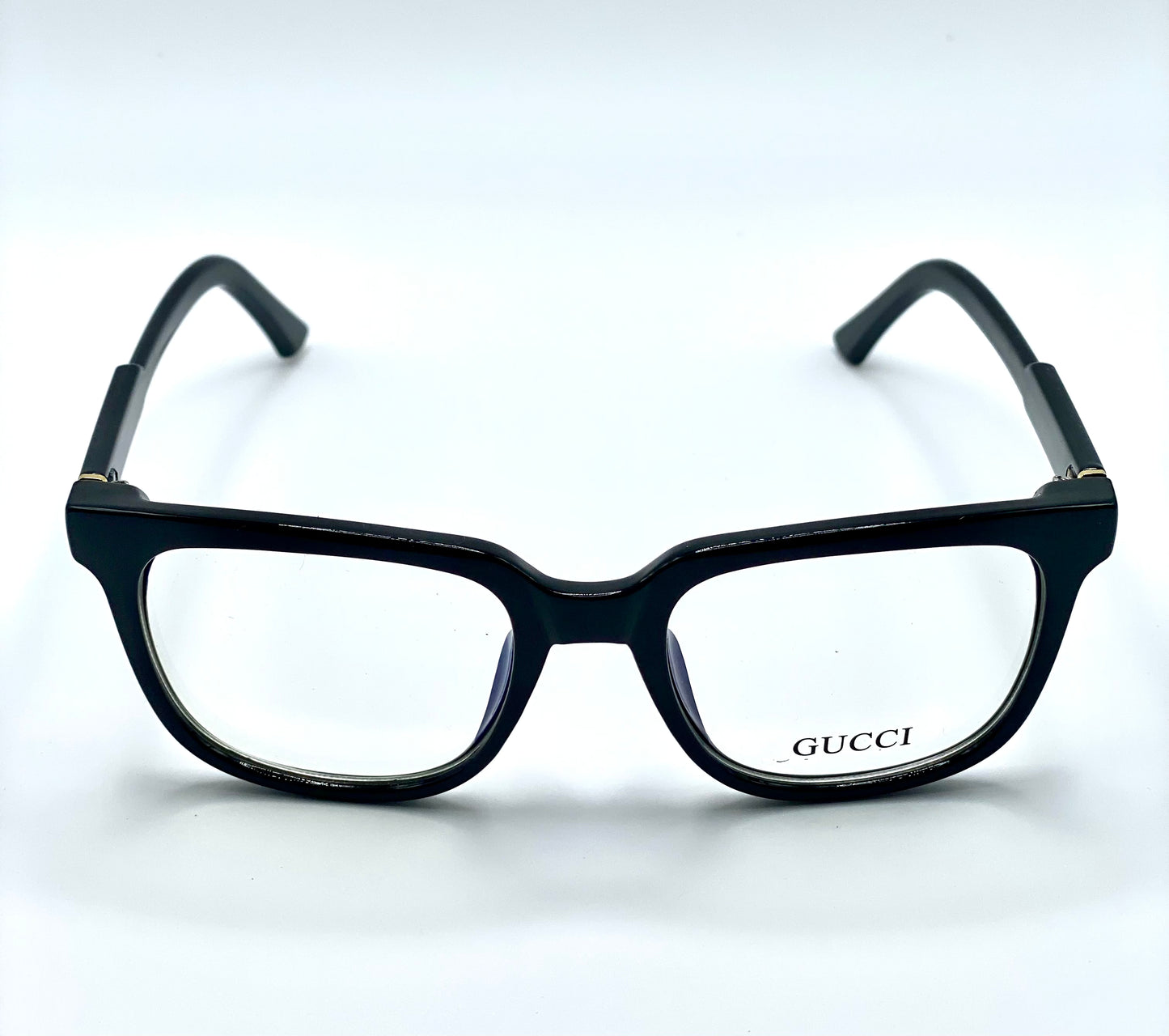 Gucci Men Women Eyeglasses Frame Black Shiny Plastic Frame 54-17-140