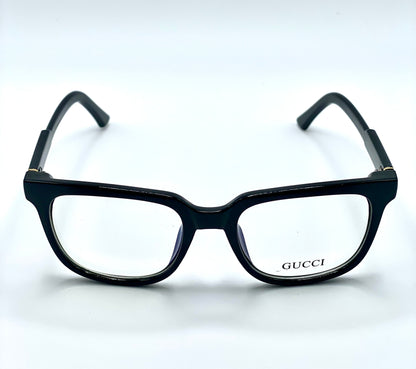 Gucci Men Women Eyeglasses Frame Black Shiny Plastic Frame 54-17-140