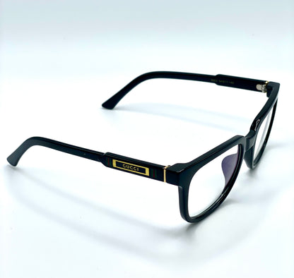 Gucci Men Women Eyeglasses Frame Black Shiny Plastic Frame 54-17-140