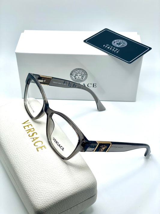 Versace Men Women Eyeglasses Frames Grey Semitransparent Plastic Frame 52-17-142