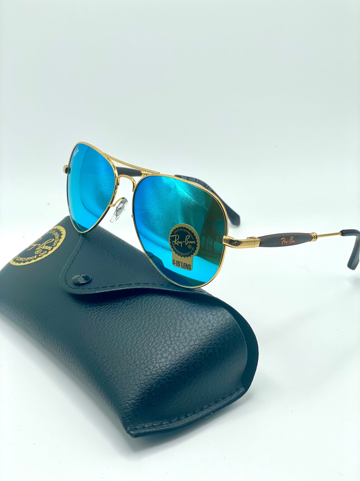Ray Ban Aviator RB3517 58-14-140 Golden Frame Blue Mirrored Lenses
