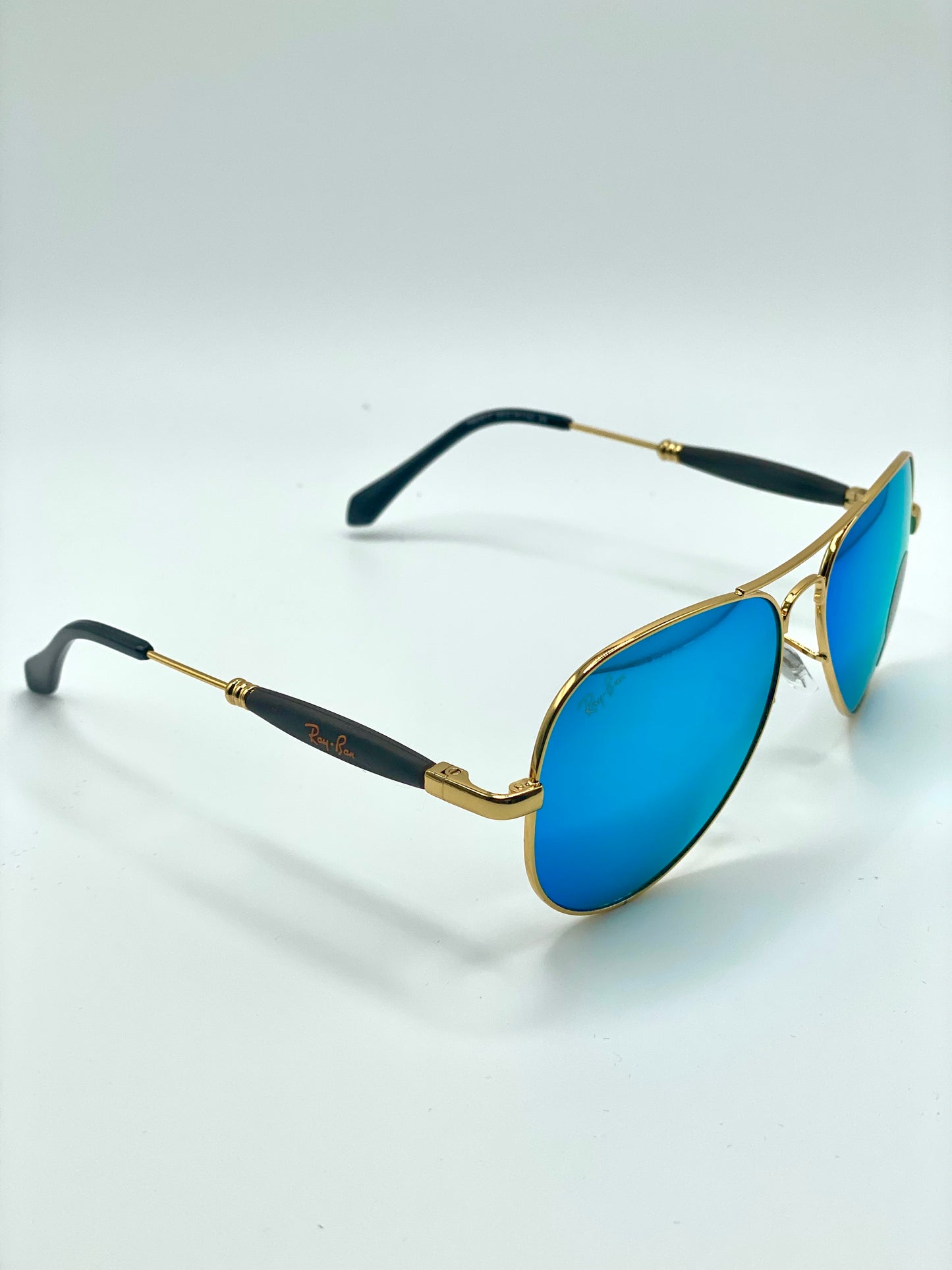 Ray Ban Aviator RB3517 58-14-140 Golden Frame Blue Mirrored Lenses