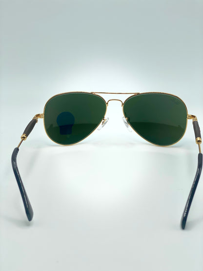 Ray Ban Aviator RB3517 58-14-140 Golden Frame Blue Mirrored Lenses