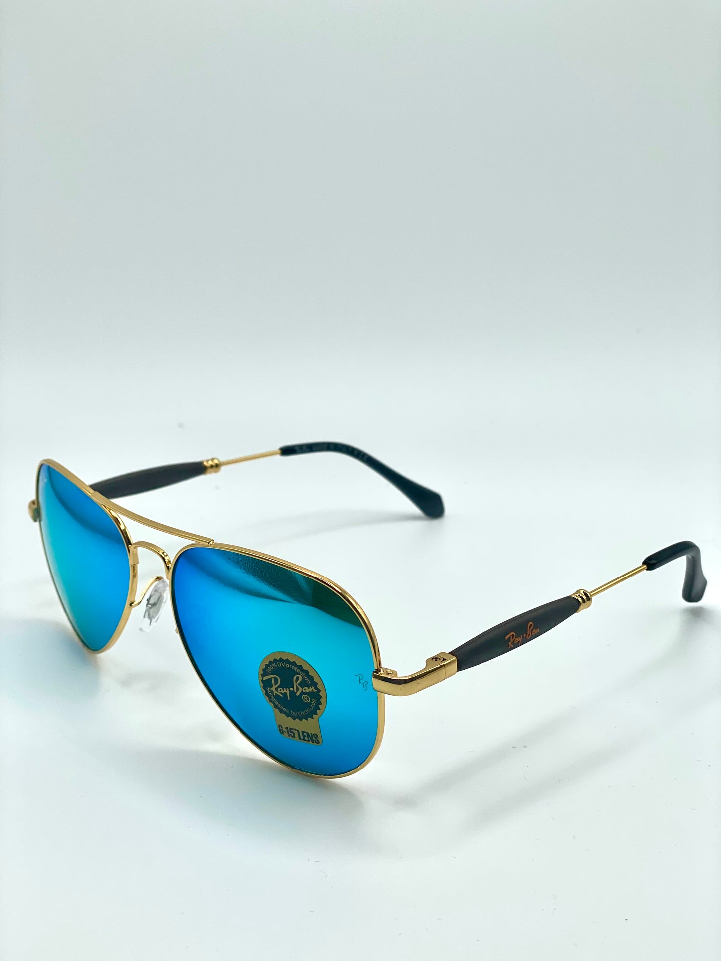 Ray Ban Aviator RB3517 58-14-140 Golden Frame Blue Mirrored Lenses