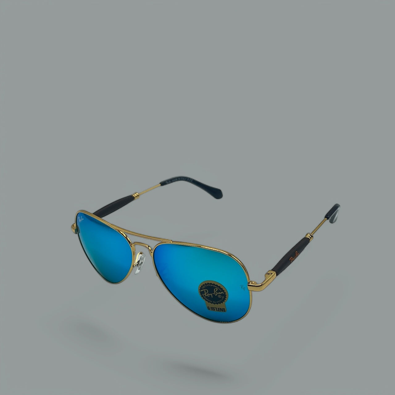 Ray Ban Aviator RB3517 58-14-140 Golden Frame Blue Mirrored Lenses