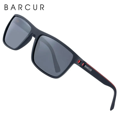 BARCUR Design TR90 Sunglasses Men Polarized Light Weight Sports Sun Glasses Women Eyewear Accessory Oculos UVAB Protection