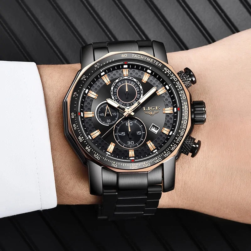 Lige Mens Watches Top Brand